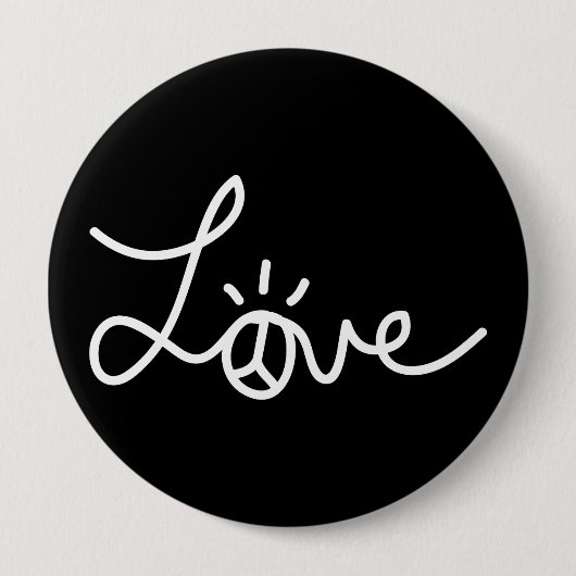 Badge Rond 10 Cm Pin noir d'amour (Devant)
