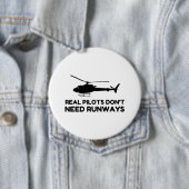 Badge Rond 10 Cm PISTES PILOTES D'Hélicoptères (En situation)