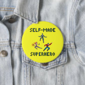 Badge Rond 10 Cm Pixel Art Superheroes Porte - clé (En situation)