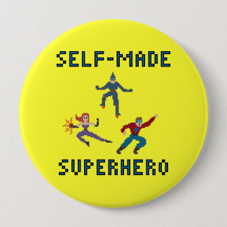Badge Rond 10 Cm Pixel Art Superheroes Porte - clé