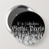Badge Rond 10 Cm Pixels gothiques (Devant & derrière)