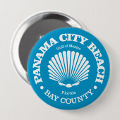 Badge Rond 10 Cm Plage de Panama City (coquillage) (Devant & derrière)