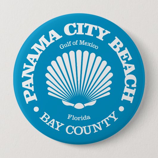 Badge Rond 10 Cm Plage de Panama City (coquillage) (Devant)