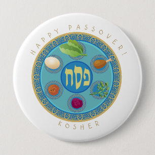 Badge Rond 10 Cm Plate de Pâque Kosher Pesach
