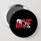 Badge Rond 10 Cm Plongée, Plongée plongée plongée Gift Diver Down D (Devant & derrière)