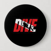Badge Rond 10 Cm Plongée, Plongée plongée plongée Gift Diver Down D (Devant)