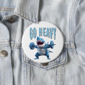 Badge Rond 10 Cm Poids du requin Levage Aller lourd (En situation)