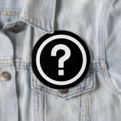 Badge Rond 10 Cm point d'interrogation ? (En situation)