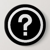 Badge Rond 10 Cm point d'interrogation ? (Devant)