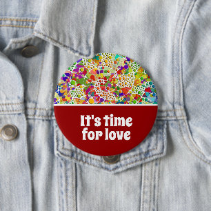 Badge Rond 10 Cm Points colorés Spirales Peinture à la main 2