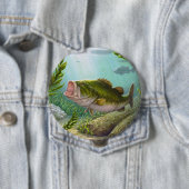 Badge Rond 10 Cm Poisson basse (En situation)