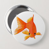 Badge Rond 10 Cm Poisson rouge venant à vous (Devant & derrière)