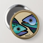 Badge Rond 10 Cm Poissons Z (Pin-Sur le bouton) (Devant & derrière)