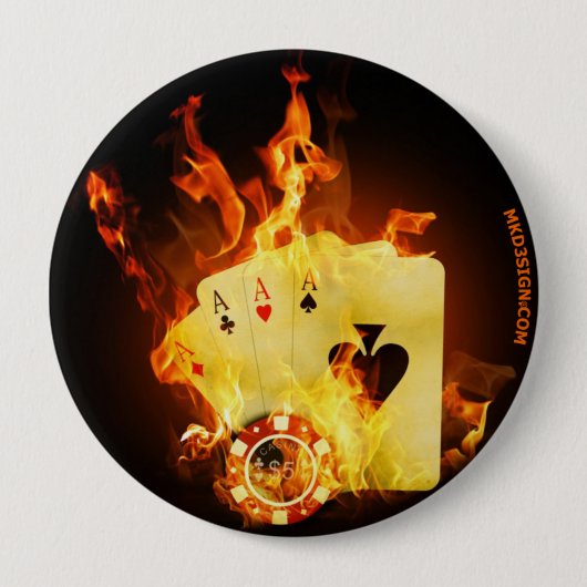 Badge Rond 10 Cm Poker (Devant)