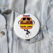 Badge Rond 10 Cm Police cool de Burger (En situation)