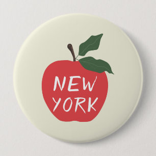 Badge Rond 10 Cm Pomme rouge New York