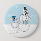 Badge Rond 10 Cm Pooping Snowman (Devant)