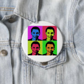 Badge Rond 10 Cm Portrait d'Obama (En situation)