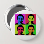 Badge Rond 10 Cm Portrait d'Obama (Devant & derrière)