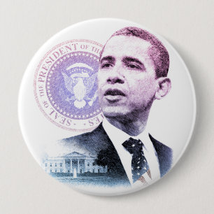 Badge Rond 10 Cm Portrait du Président Barack Obama