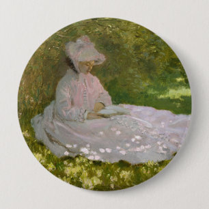 Badge Rond 10 Cm Portrait impressionniste de printemps, Claude Mone