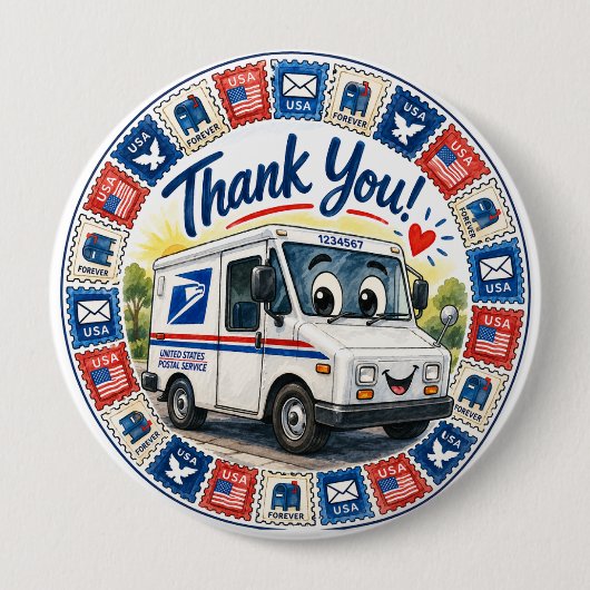 Badge Rond 10 Cm Postal Workers Appreciation  (Devant)