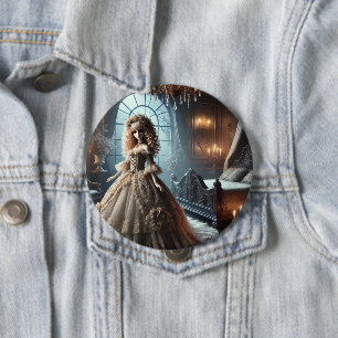 Badge Rond 10 Cm Poupée gothique victorienne - Enchantée sombre