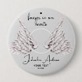 Badge Rond 10 Cm Pour toujours dans nos coeurs Ange Ailes Photo Fun (Devant)
