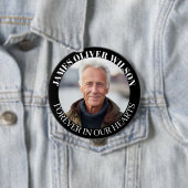 Badge Rond 10 Cm Pour toujours dans nos coeurs Memorial Keepsaké ph (En situation)