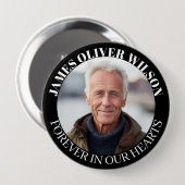 Badge Rond 10 Cm Pour toujours dans nos coeurs Memorial Keepsaké ph (Devant & derrière)