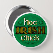 Badge Rond 10 Cm Poussin chaud irlandais (bouton rond) (Devant & derrière)