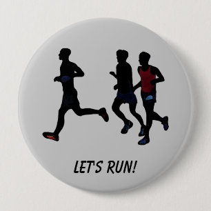 Badge Rond 10 Cm Préparez-vous pour les boutons sportifs Run Runner