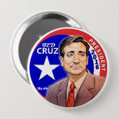 Badge Rond 10 Cm Président 2016 de Ted Cruz (Devant & derrière)