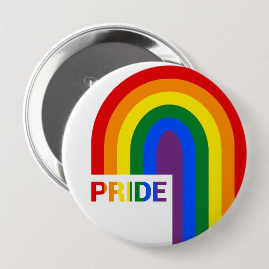 Badge Rond 10 Cm Pride arc-en-ciel (Devant & derrière)