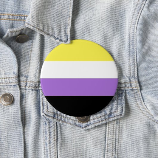 Badge Rond 10 Cm Pride non binaire (En situation)