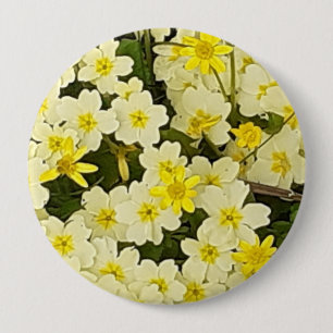 Badge Rond 10 Cm Primroses du printemps