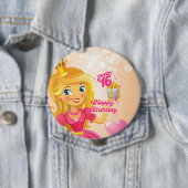 Badge Rond 10 Cm Princesse 16e anniversaire (En situation)