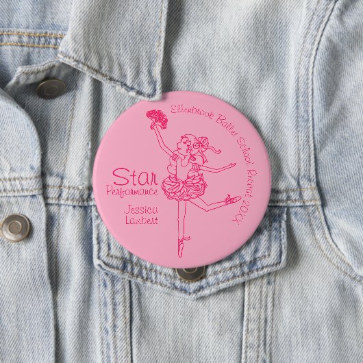 Badge Rond 10 Cm Prix du plan rose du ballerina (En situation)