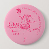 Badge Rond 10 Cm Prix du plan rose du ballerina (Devant)