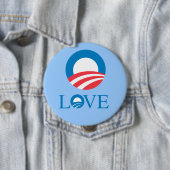 Badge Rond 10 Cm Pro-Obama - AMOUR — (En situation)