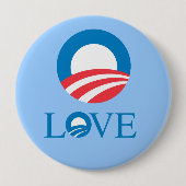 Badge Rond 10 Cm Pro-Obama - AMOUR — (Devant)