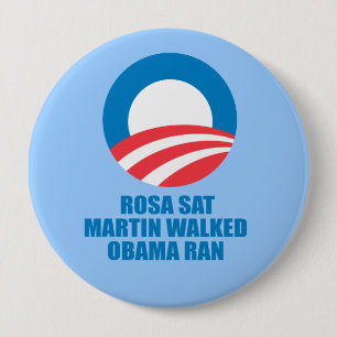 Badge Rond 10 Cm Pro-Obama - ROSA SAT MARTIN A MARQUÉ OBAMA RAN