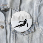Badge Rond 10 Cm Pro Skier, Ski Snowboard (En situation)