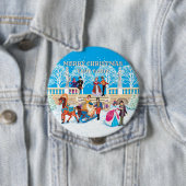 Badge Rond 10 Cm Promenade hivernale (En situation)