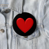 Badge Rond 10 Cm Puffy Heart (En situation)