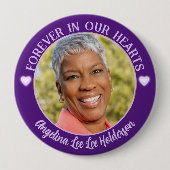 Badge Rond 10 Cm Purple Heart Memorial Funeral Photo (Devant)