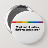 Badge Rond 10 Cm Quelle partie de lesbienne (Devant & derrière)
