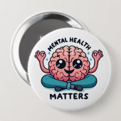 Badge Rond 10 Cm Questions de santé mentale (Devant & derrière)