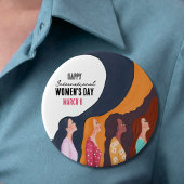 Badge Rond 10 Cm  Radiant Unity Happy Women's Day Profile Button 