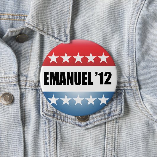 BADGE ROND 10 CM RAHM EMANUEL (En situation)